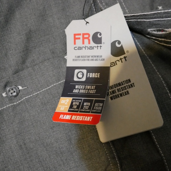 BNWT FLAME-RESISTANT CARHARTT LOOSE FIT LONG-SLEEVE BUTTON-FRONT SHIRT SIZE L - Picture 12 of 13
